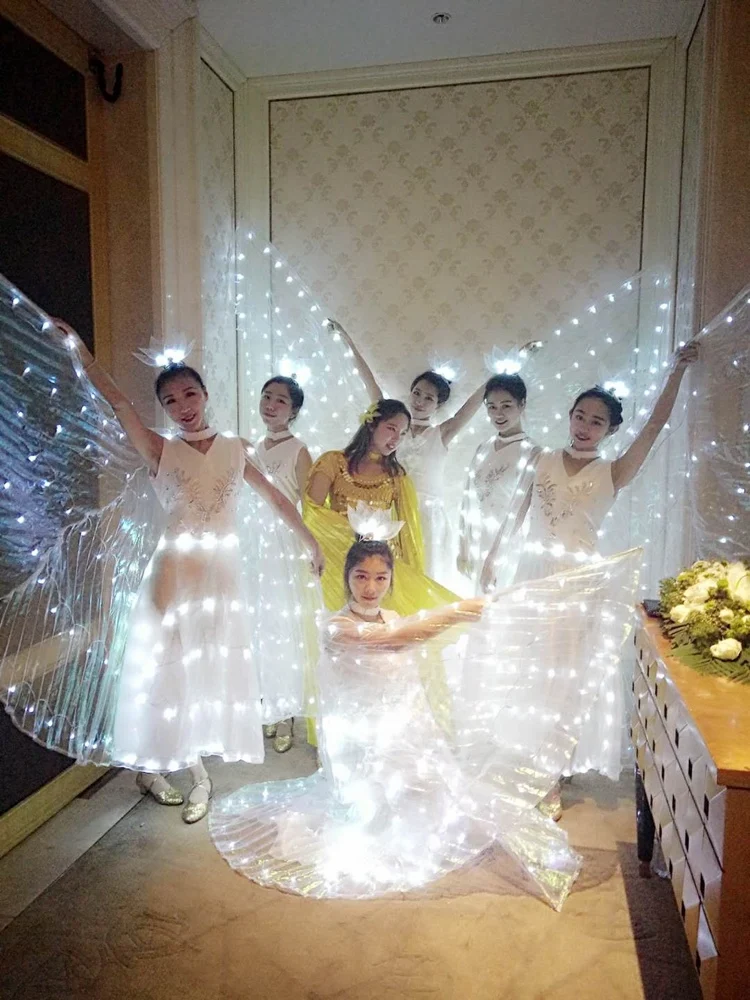 

Ballet Costume Adult Female LED Light Wings Cape Cloak Glowing Skirt Butterfly Dance Children Performance Costume