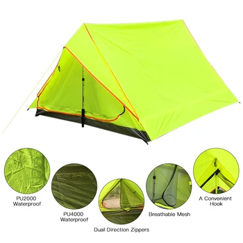 

1.2/1.5m Ultralight Camping Tent Waterproof Portable Shelter Two Person Backpacking Tent Sun Shelter Kamp Tents Camping Tent