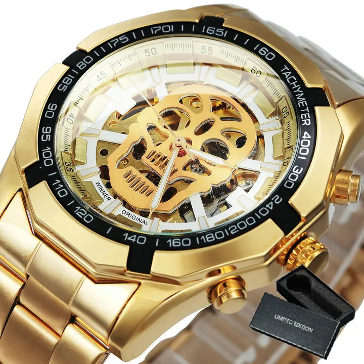 mechanical watches for women Mens Watches Top Brand Luxury Automatic Mechanical Gold Watch for Men Skeleton Skull Clock Full Steel Hip Hop relogio masculino skeleton watches for men Mechanical Watches