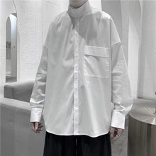 Long Sleeve Shirts for Mens Tops Button Up Dress Shirts with Pockets Oversized Designer Streetwear Chemise Homme Manche Longue