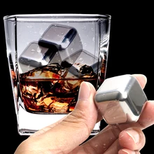 Bar Tools Beer Drink Quick Frozen Ice Stone Chilling Stones for Whiskey Wine 1pc Stainless Steel Ice Cubes Whiskey Cooler Rocks