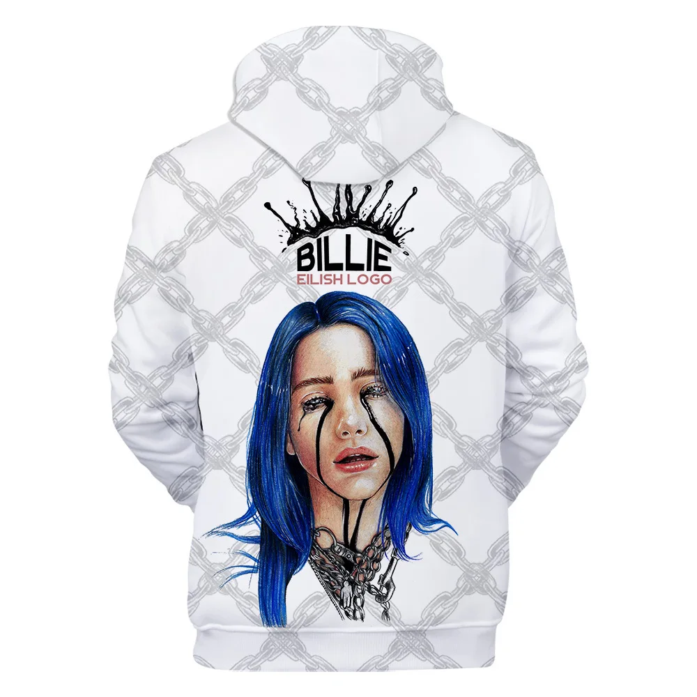 Billie Eilish, Толстовка для мужчин и женщин, толстовки с 3D принтом, толстовки осень/зима, теплые пуловеры, модная уличная одежда, 3D толстовки