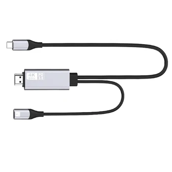 

2 In 1 Type C To HDMI HD TV Portable Projector Universal Mirroring Cable Smartphones Home Office Computer 4K 60Hz Multimedia