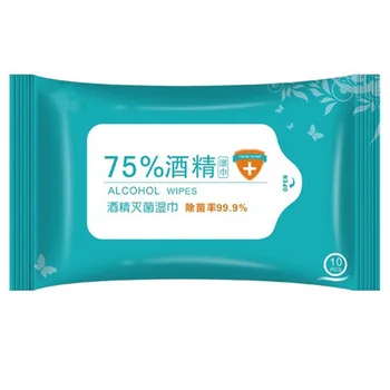 

10Pcs/Bag Personal Disinfection Portable 75% Alcohol Swabs Pads Wipes Antiseptic Cleanser Cleaning Health Home