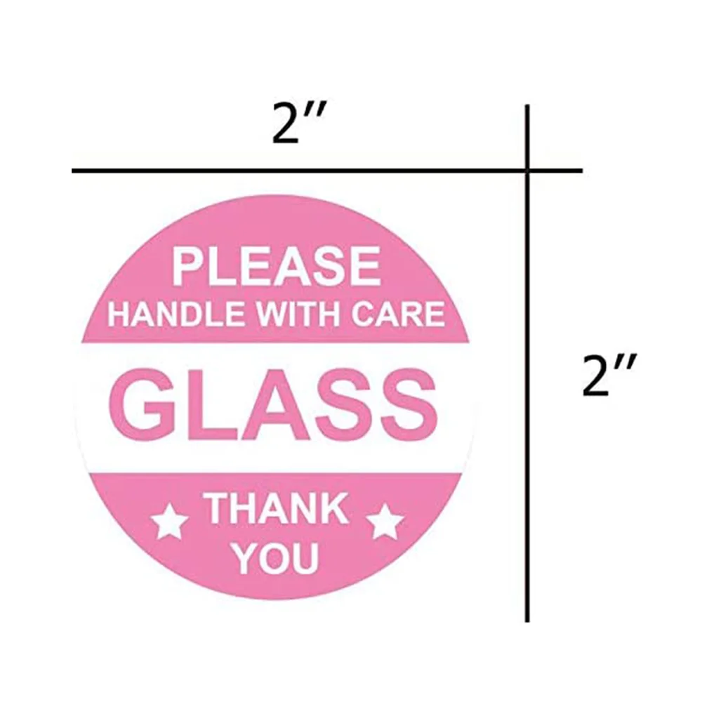 Pink HeartsPostal StickerPlease Handle With Care Self Adhesive Label 