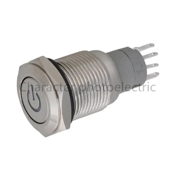

5 pcs 16mm 6V/12V Silver Waterproof stainless steel LED Power Push Button Metal ON/OFF Switch Latching For Car Boat Motor