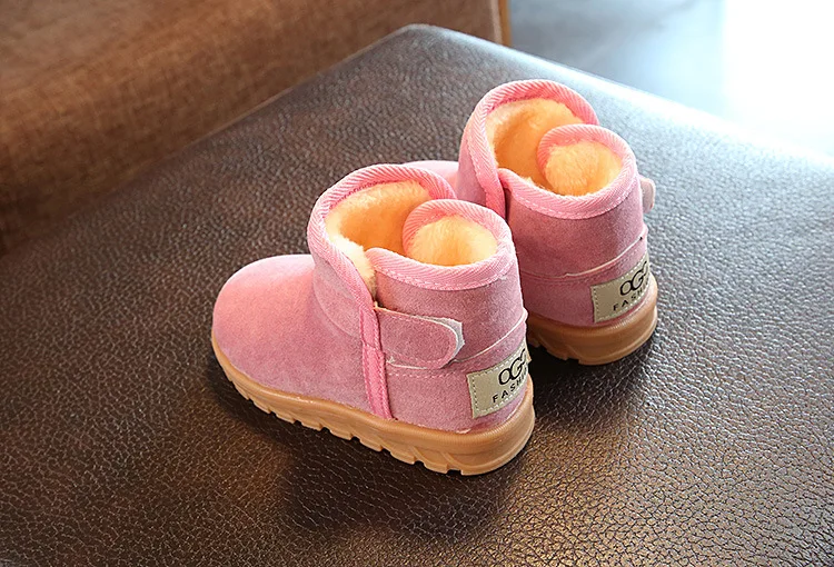 2019 новые плюшевые теплые ботинки для малышей модные детские зимние сапоги обувь для мальчиков и девочек зимняя обувь Детские ботильоны на
