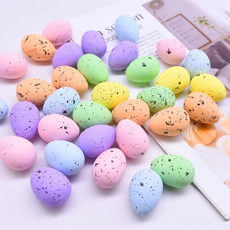 

10/20/30pcs Artificial Foam Easter Bird Eggs DIY Handmade Crafts Cute Painted Foam Egg For Easter Party Home Decoration Supplies