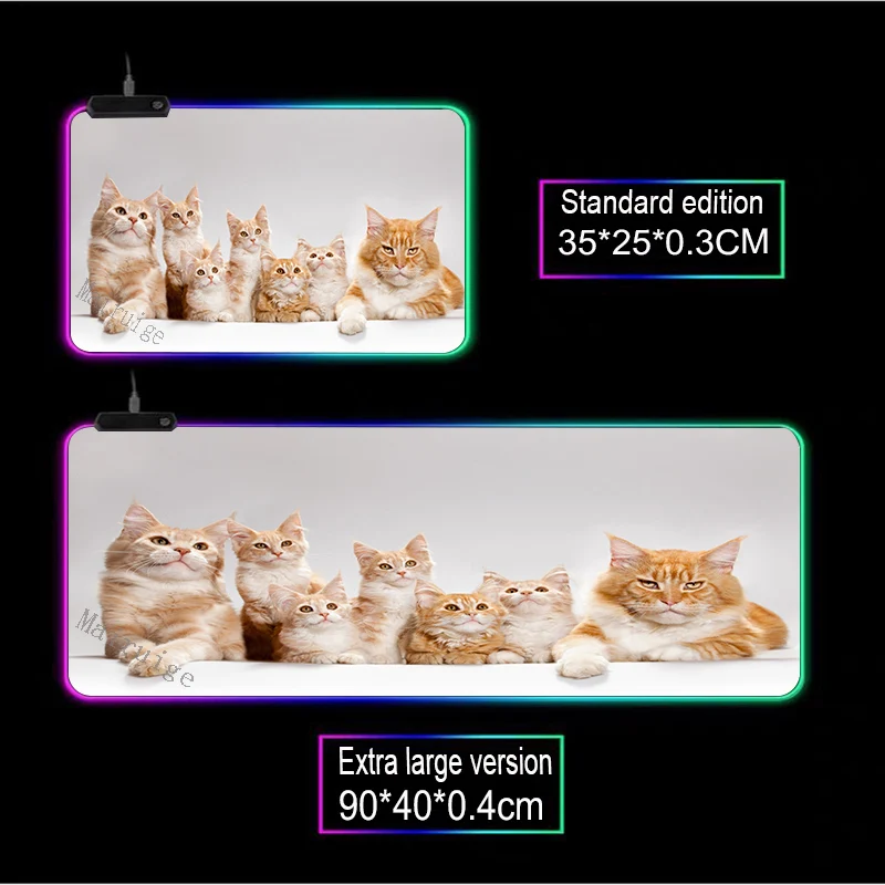 Mairuige Grand Tapis De Souris Personnalise Motif Chat Jaune Hd Rvb Bord Verrouillable Pour Ordinateur De Bureau Table En Caoutchouc Lol Csgo Gamer Aliexpress