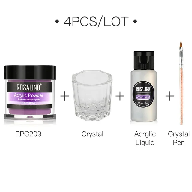 RP-2GLES2TOOLS-06 ROSALIND Acrylic Nail Kit Poly Gel Nails Kit of Extension Nail Art Carving Decoration For Manicure Gel Nail Polish Set - Цвет: RP-2GLES2TOOLS-06
