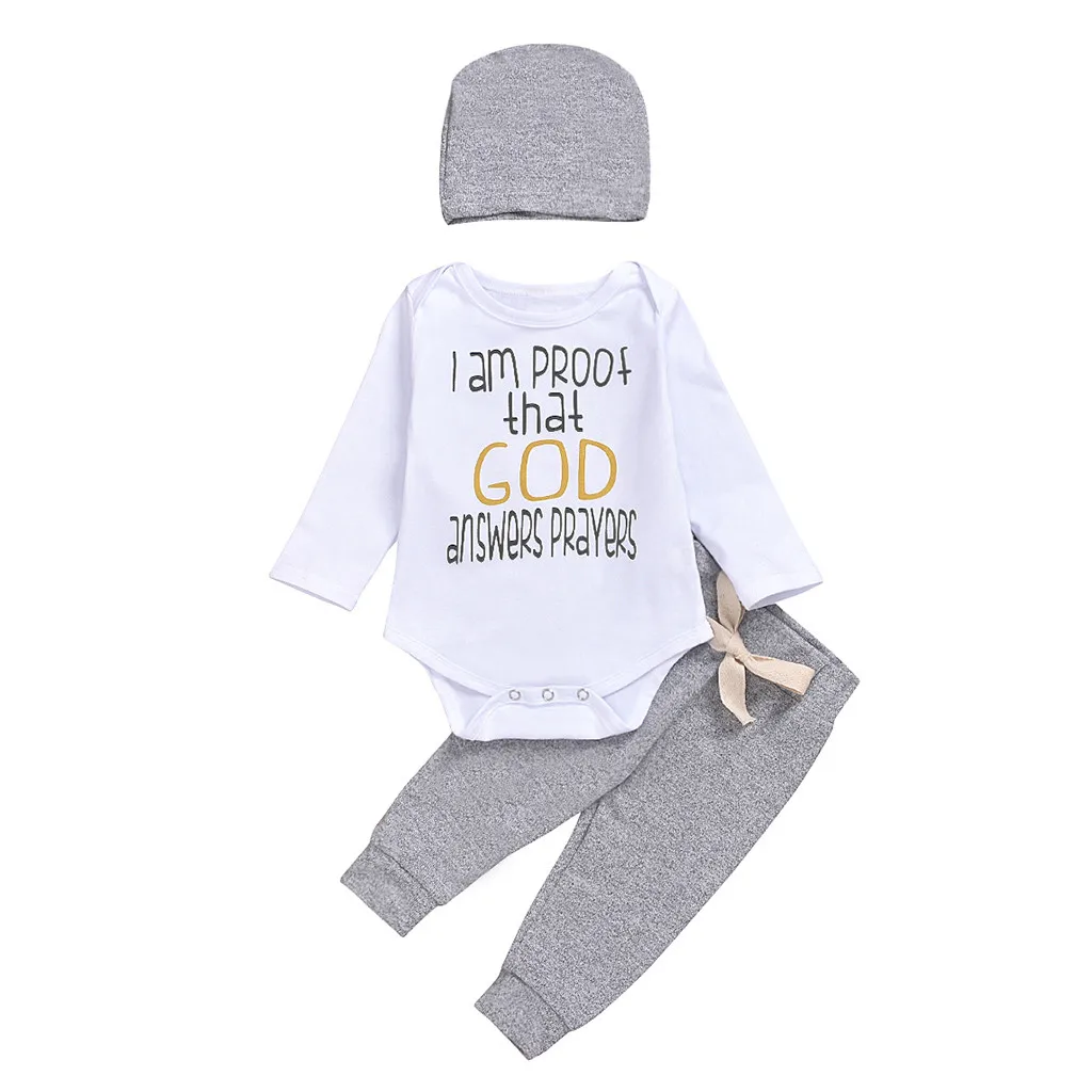 Toddler Boy Clothes God's Darling Romper Pants Trousers Outfit Clothes Kids Winter Clothes Cotton Full Sleeve roupa infantil