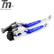 Brake Clutch Lever For YAMAHA YZFR1 YZF-R1 1999 2000 2001 Blue+Silver Motorcycle Adjustable Folding Extendable Logo YZF R1