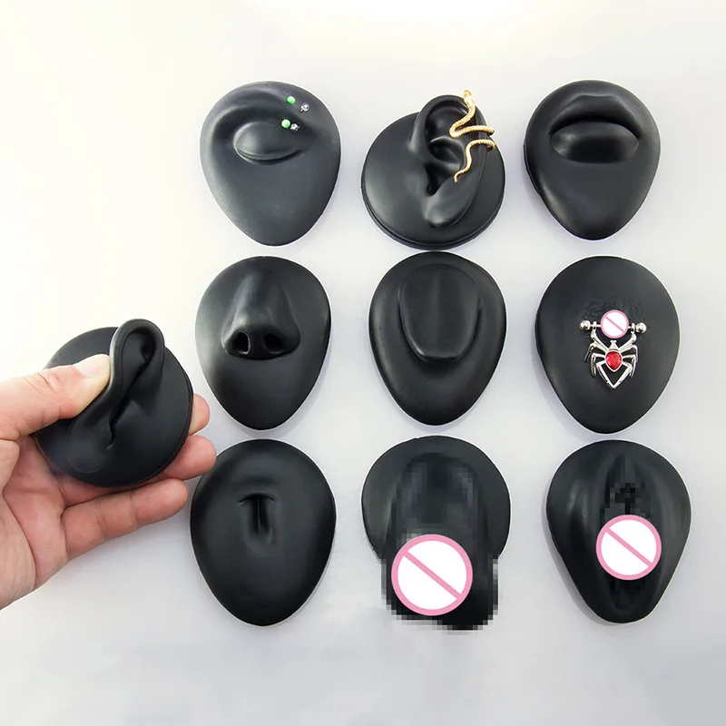 

1Pc Silicone Nose Model Professional Practice Body Piercing Teaching Tool Earring for Jewelry Ear Stud Display 1:1 can Be Reused
