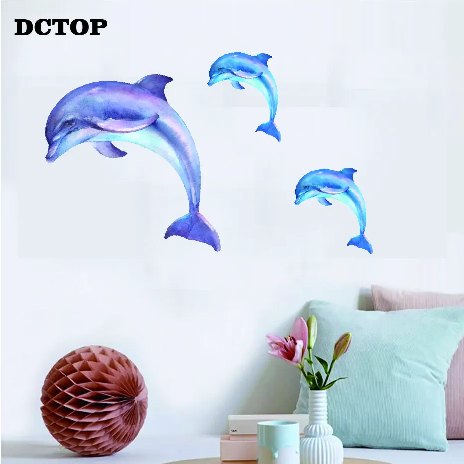 Прыгающий Дельфин настенный стикер для малышей океан море детские наклейки детская спальня гостиная домашний декор искусство винилы Съемная Фреска