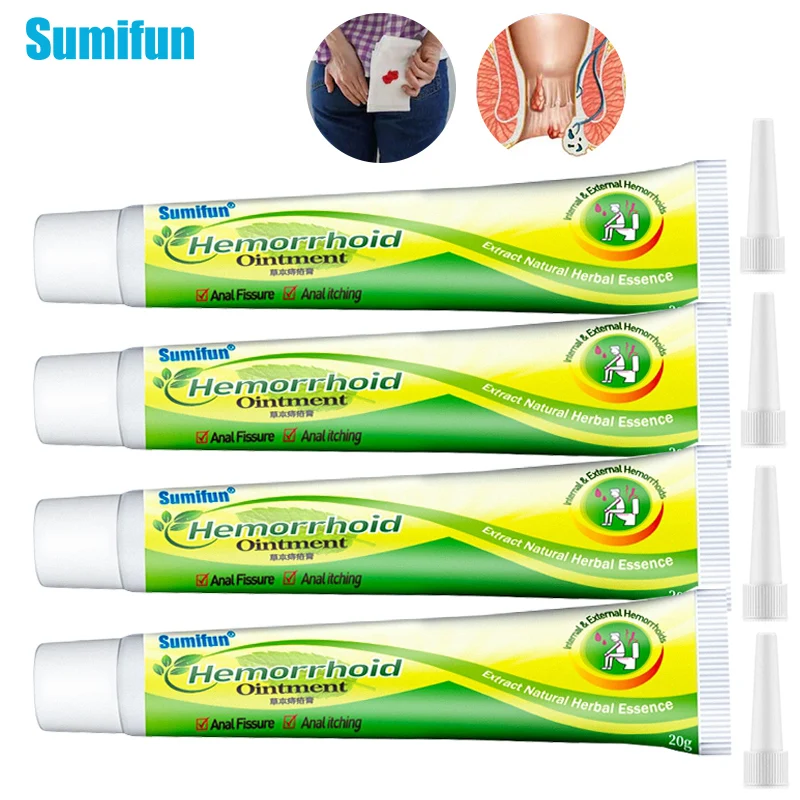 2/4pcs Sumifun Hemorrhoid Remover Ointment Internal External Piles Treatment Cream Anal Itch Pain Relief Chinese Herbal Medicine hemorrhoids treatment cream