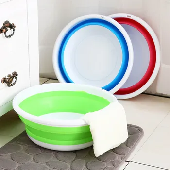 

1PCS Folding Bucket Portable Collapsible Basins Car Washing Tool Vegetable Fruit Basin High Capacity Household Cleaning Supplies