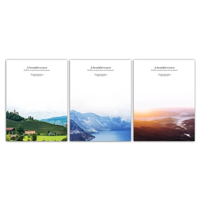 

Beautiful Mountain River Nature Landscape Pictures Minimalist Poster Wall Nordic Style For Modern Living Room Home Wall Decor