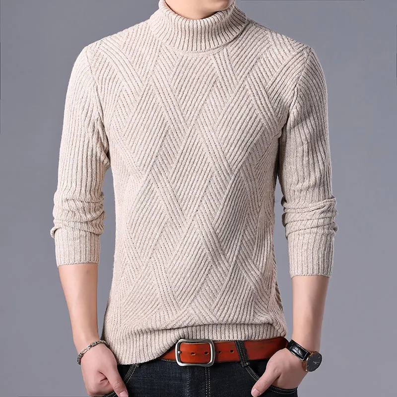 

Turtleneck Sweater Men 2019 Winter Thick Warm Sweatercoat Casual Slim Fit Cashmere Pullover Men Wool Knitted Sweaters Pull Homme