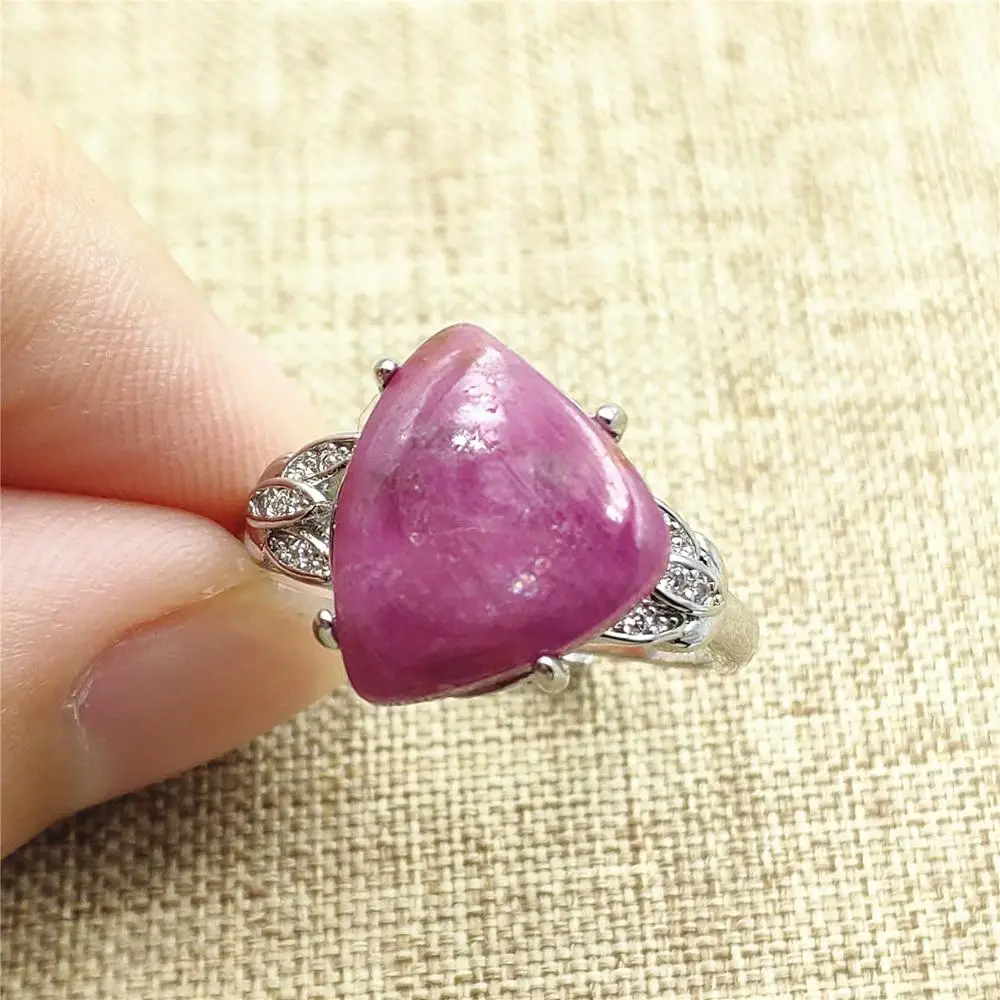 

100% Natural Ruby Red Gemstone Adjustable Size Ring Crystal 12x12mm 925 Silver Woman Man Party Gift Rings Jewelry AAAAA