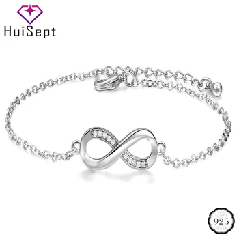 

HuiSept Lady Bracelets 925 Silver Fashion Figure Shape Zircon Gemstone Bracelet Jewelry for Wedding Promise Party Gift Wholesale