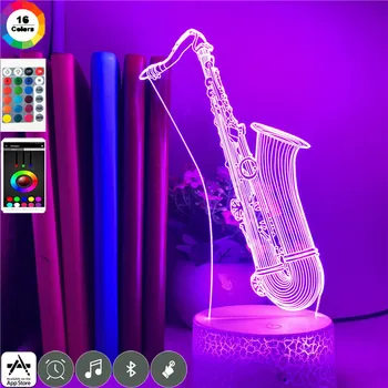 

Smart Phone Control Music Instrument Led Lamp Saxophone Drum Home Children Bedroom Decoration 7 Colors Atmosphere Night Light