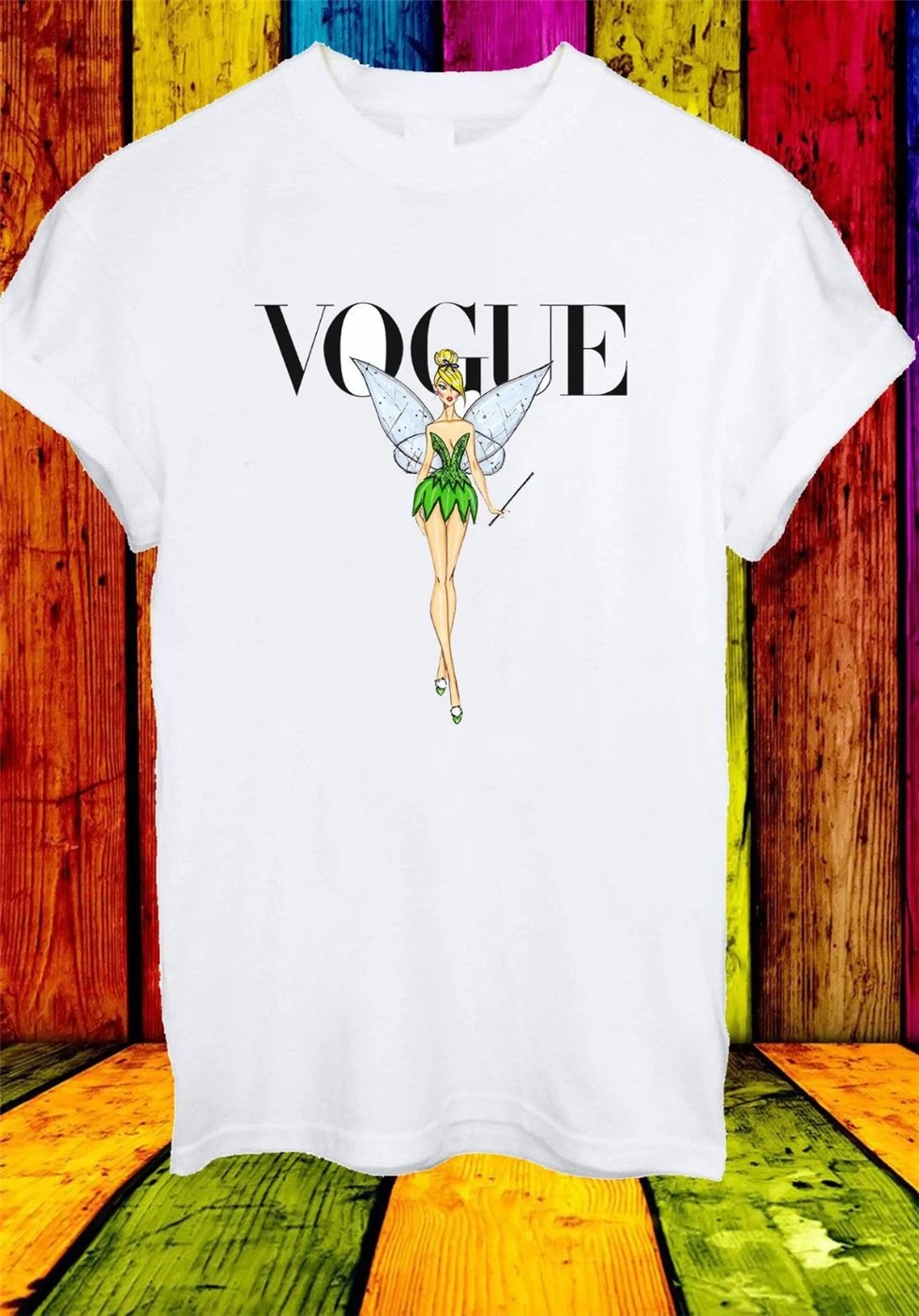Vogue Cover Феи Тинкер Белл Питер Пэн Мужская и женская футболка унисекс 2743 уличная