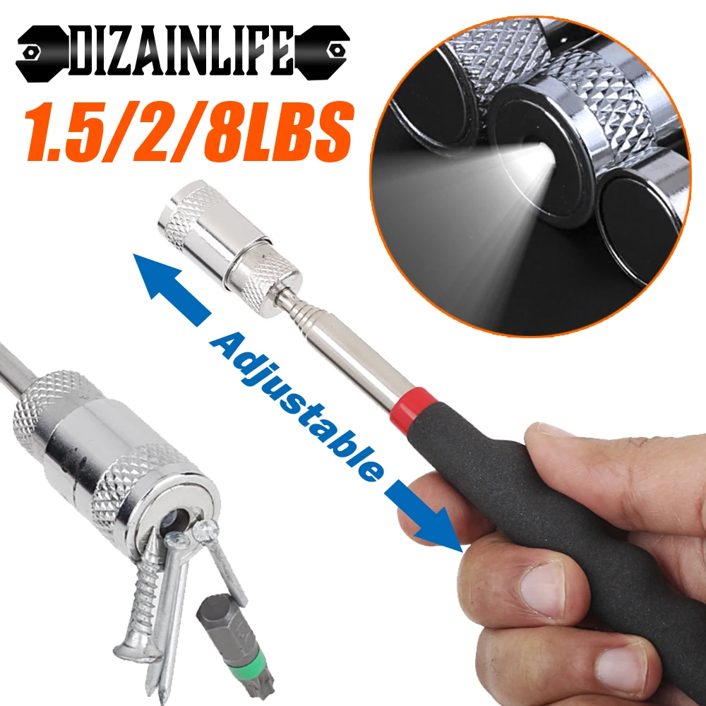 Mini portátil magnética imán pluma recogida herramienta extensible vara de recogida palo para recoger tuerca perno de herramienta