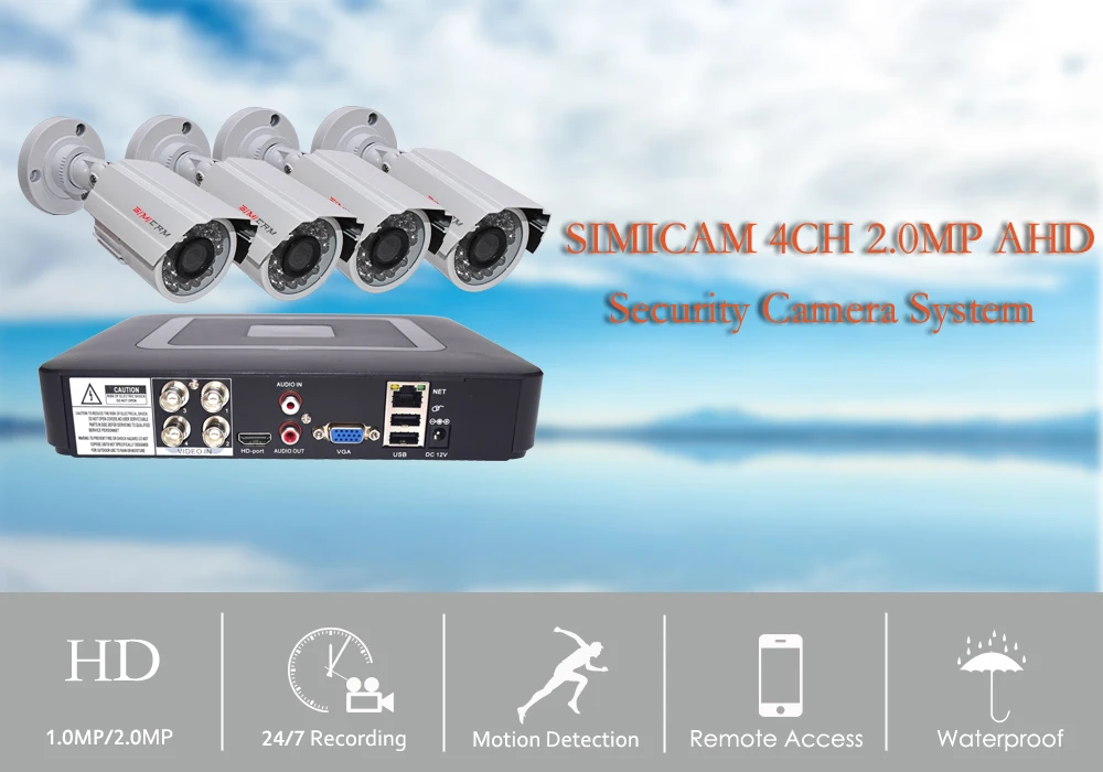 4CH 1080P AHD DVR CCTV система безопасности 1080P 1MP/2MP ИК ночного видения внутренняя наружная металлическая камера видеонаблюдения комплект DVR