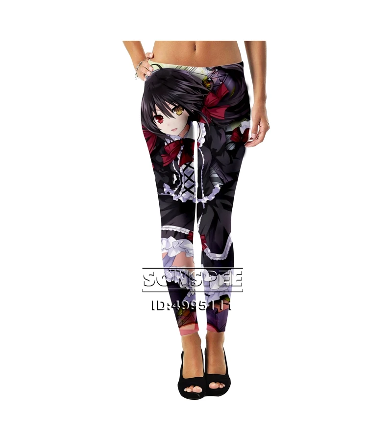 5 SONSPEE 3D принт аниме милые девушки Tokisaki Kurumi кошмар Девушки Дамы Женщины Средняя Талия Леггинсы сексуальные ретро лодыжки брюки A1074 - Цвет: 5