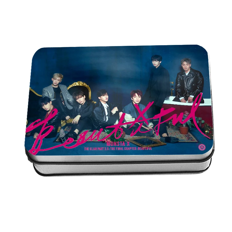 Kpop MONSTA X первый альбом фотография Поляроида Lomo Card k-pop MONSTA X Fans подарки металлический ящик 30 шт./кор. Прямая - Цвет: MONSTA X