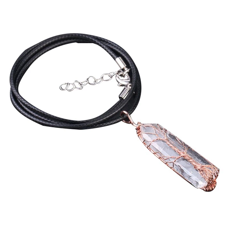 Естественное негладкое ожерелье из розового золота ручная Хрустальная колонна