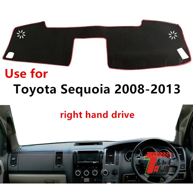 Taijs правый руль приборной панели автомобиля крышка для Toyota Sequoia 2008-2013 защитный лавсан Авто приборной панели коврик для Sequoia 08-13