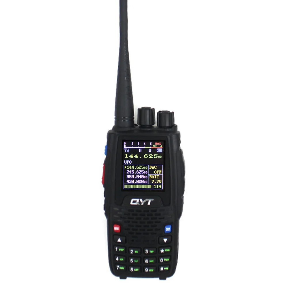 QYT KT-8R Quad Band handheld radio 136-174MHz 220-260MHz 400-480MHz 350-390MHz KT8RTwo way radio with program cable - Цвет: KT-8R