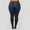 XL-5XL vaqueros de talla grande para mujer, pantalones lápiz elástico de cintura alta, ajustados, informales, 2022 ► Foto 2/6