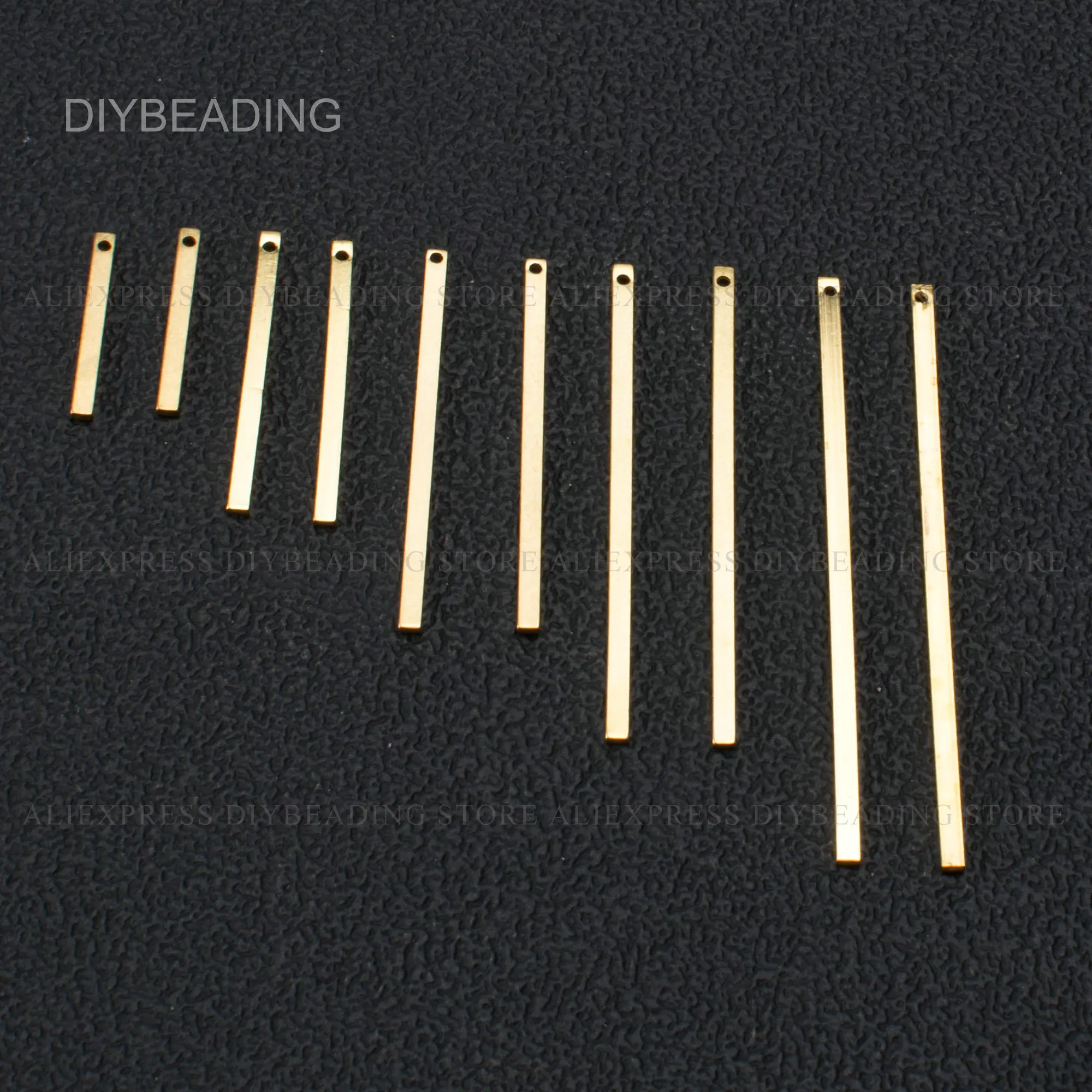 

50-200 Pcs Brass Rectangle Geometric Tube Bar Finding Lots Wholesale 20mm 30mm 40mm 50mm 60mm Metal Component for Jewelry Making