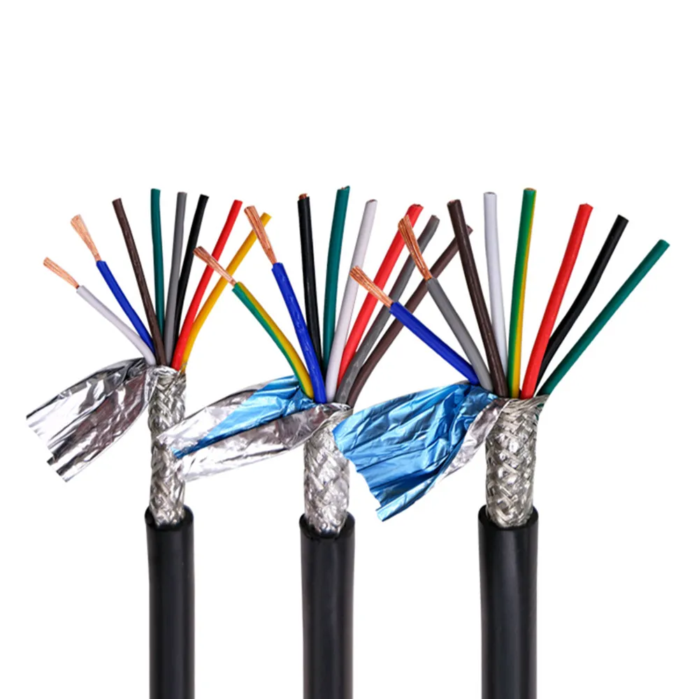 Multi-core shielded cable RVVP17AWG 1.0mm2 3 4 5 6 8 10 12 14 16 20 24 core anti-interference control signal wire