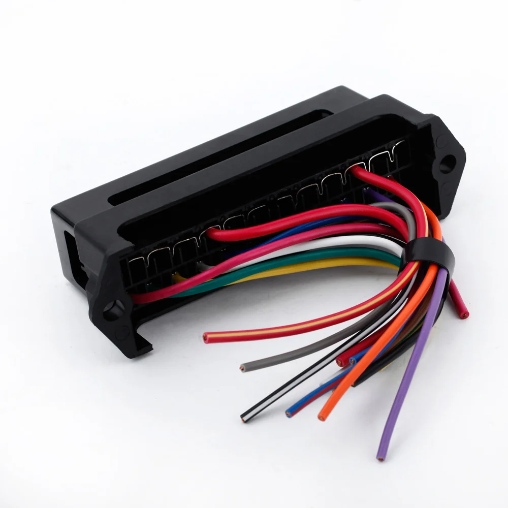 12 Way DC 12V Volt Fuse Box 24V 32V Circuit Car Trailer Auto Blade Block Holder ATC ATO 2-input 12-ouput Wire | Автомобили и