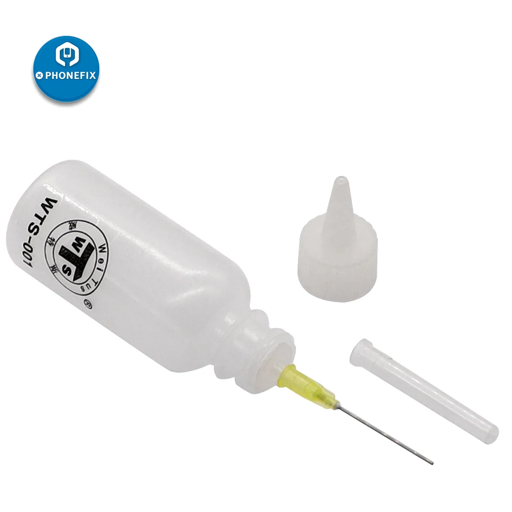 

PHONEFIX 50ml Empty Liquid Plastic Rosin Flux Alcohol Bottle for Dispenser Rosin Solder Flux Paste +11Pcs Needles Tool Parts