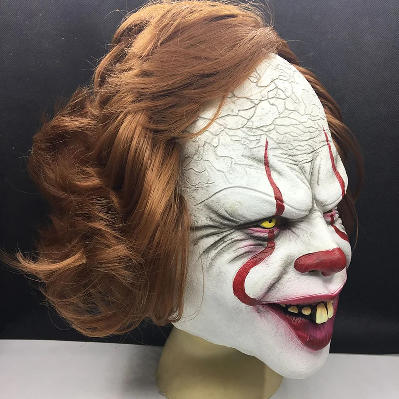 It chapter 2 Джокер Маска Косплей Pennywise латексные маски Стивен Кинг Хэллоуин вечерние костюм, реквизит он pennywise it Chapter Two