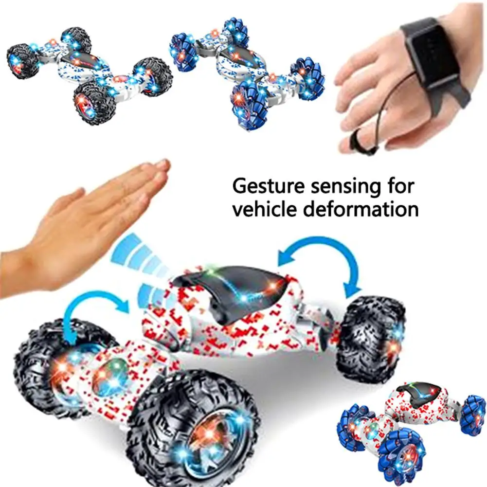Пульт дистанционного управления трюк автомобиль жесты зондирование скручивание внедорожника светильник музыка Дрифт танцы Двусторонняя игрушка для вождения для детей