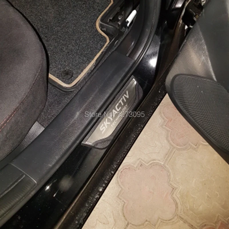 Для Mazda 6 3 2014 2016 2017 2018 Нержавеющая Накладка на порог протекторы педаль аксессуары