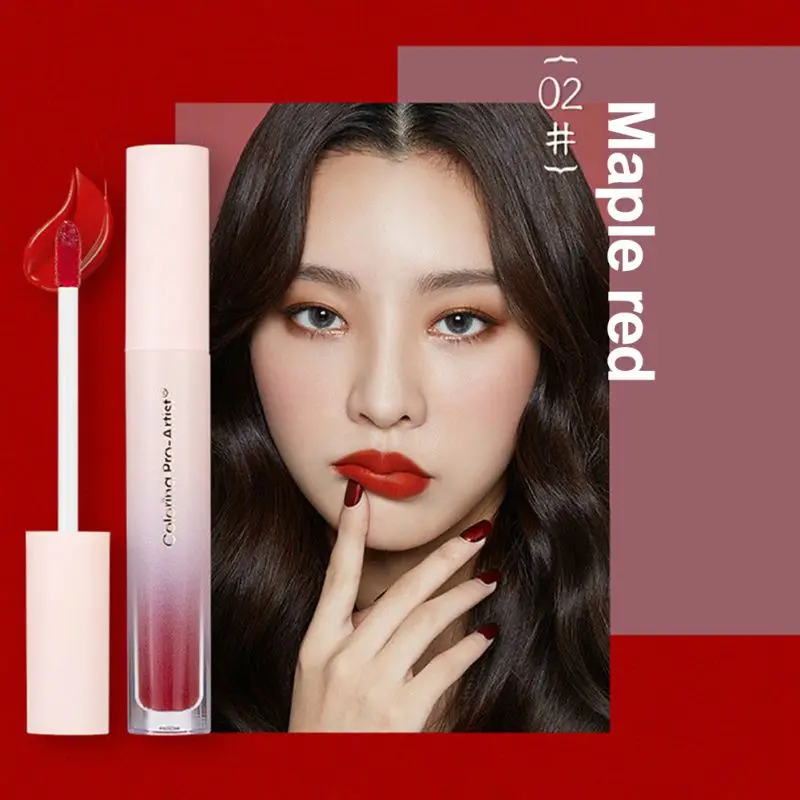 B Matte Moisturizing Lip Gloss Non-stick Cup Long-lasting Easy To Color Matte Liquid Lipstick - Цвет: B
