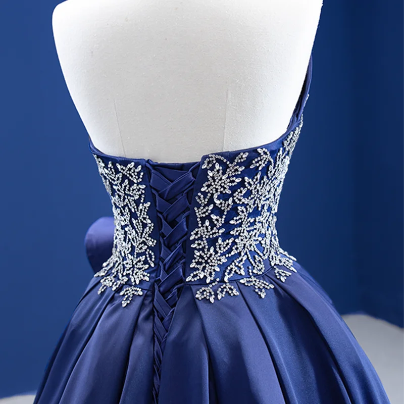 RSM67374 dubai royal blue dress with slit long luxury crystal evening dresses satin with open back платье с открытые плечи 6