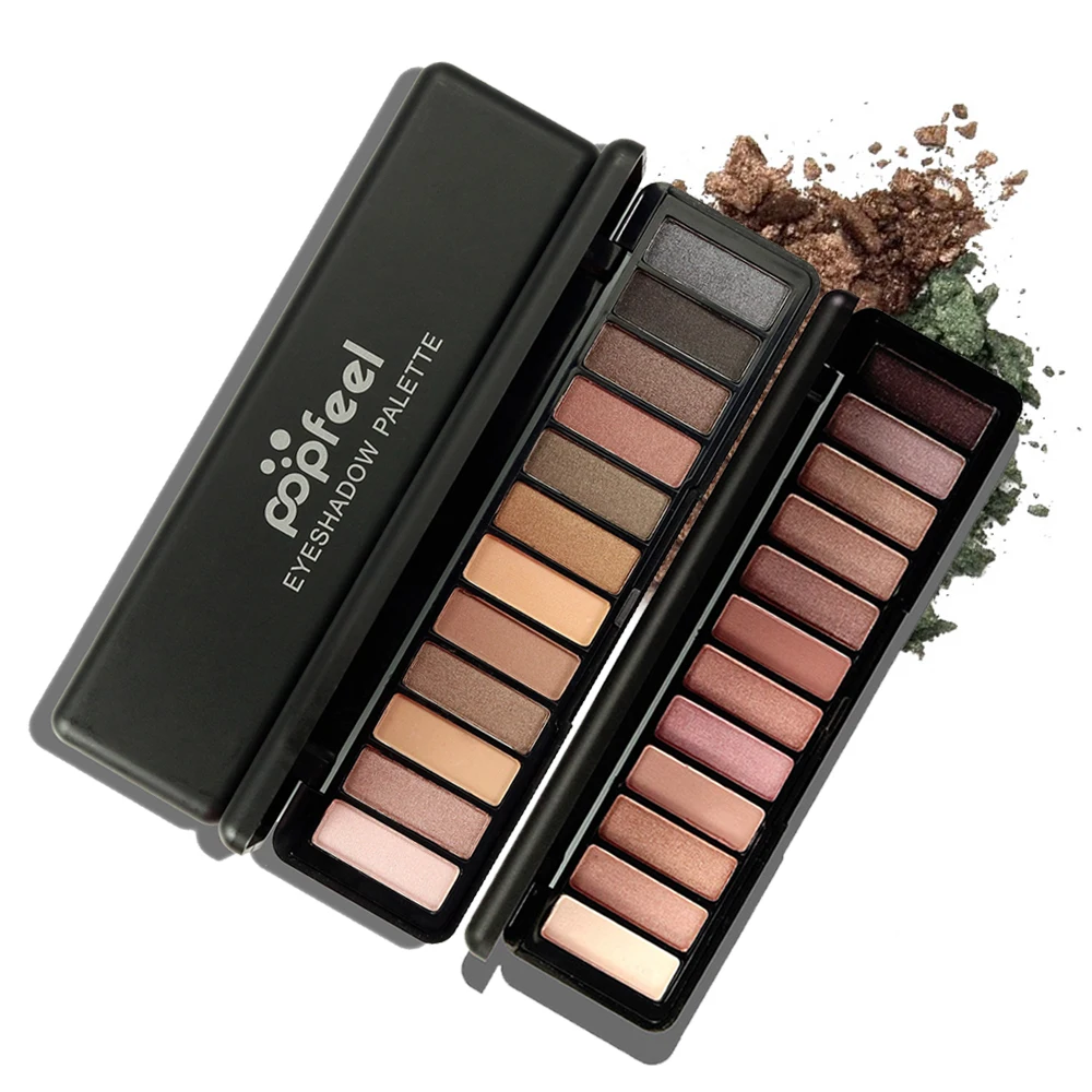 Модная палитра теней для век 12 цветов Shimmer eyeshadow Nuded палитра естественных легко окрашенных теней для век набор косметики с зеркалом