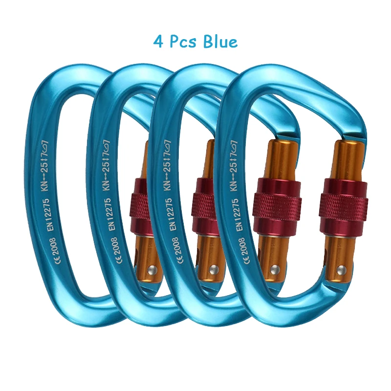 4 шт. профессиональные скалолазание карабины D форма скалолазание Пряжка замок безопасности замок открытый альпинистское оборудование аксессуары - Цвет: 4pcs blue