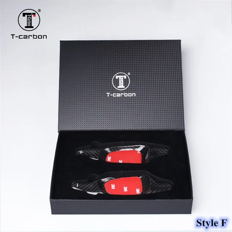 Style F Black Автомобильный Стайлинг, углеродное волокно, рулевое колесо, сдвиг, весло, расширение, рычаги, Замена для Audi A3, A4, A5, A6, A7, A8, Q5, Q7, Q2, S3, S4, S5 - Название цвета: Style F Black