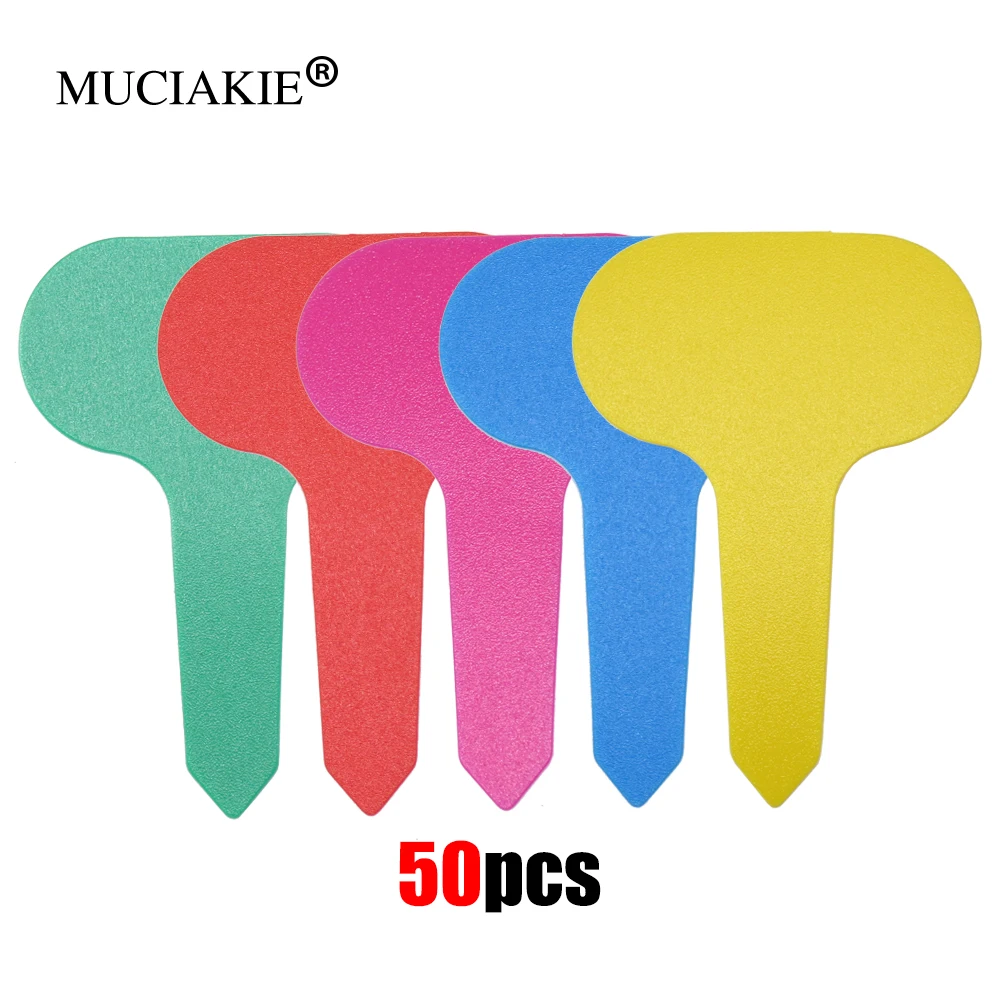 MUCIAKIE 50 шт. садовое растение Пластиковые Т-теги цветы в горшке Детские Водонепроницаемые маркер метки Садоводство украшения инструменты - Цвет: Mixed
