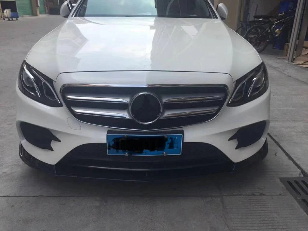 Для Benz W213 Sport E-class E200 E260 E300- углеродное волокно передний бампер спойлер подбородок защита с разветвителем