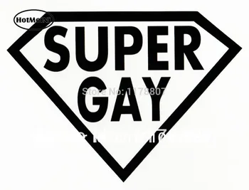 

HotMeiNi "SUPER GAY" PRANK FUNNY GAG GIFT VINYL DECAL CAR WINDOW STICKER SUPERMAN PARODY
