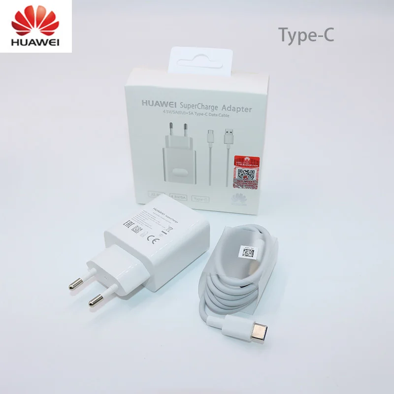 huawei P20 P30 Supercharge USB быстрое зарядное устройство с европейской вилкой 4.5V5A type C USB 3,0 кабель для передачи данных для P10 P9 plus mate 9 10 pro lite